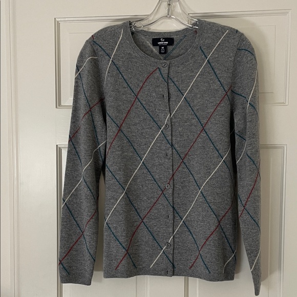 100% Cashmere, Argyle Pattern Sweater, Size M, Never Worn, Pristine Condition - Picture 1 of 6